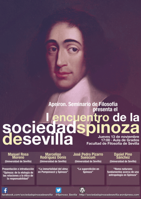 Cartel del I Encuentro de la Sociedad Spinoza de Sevilla
